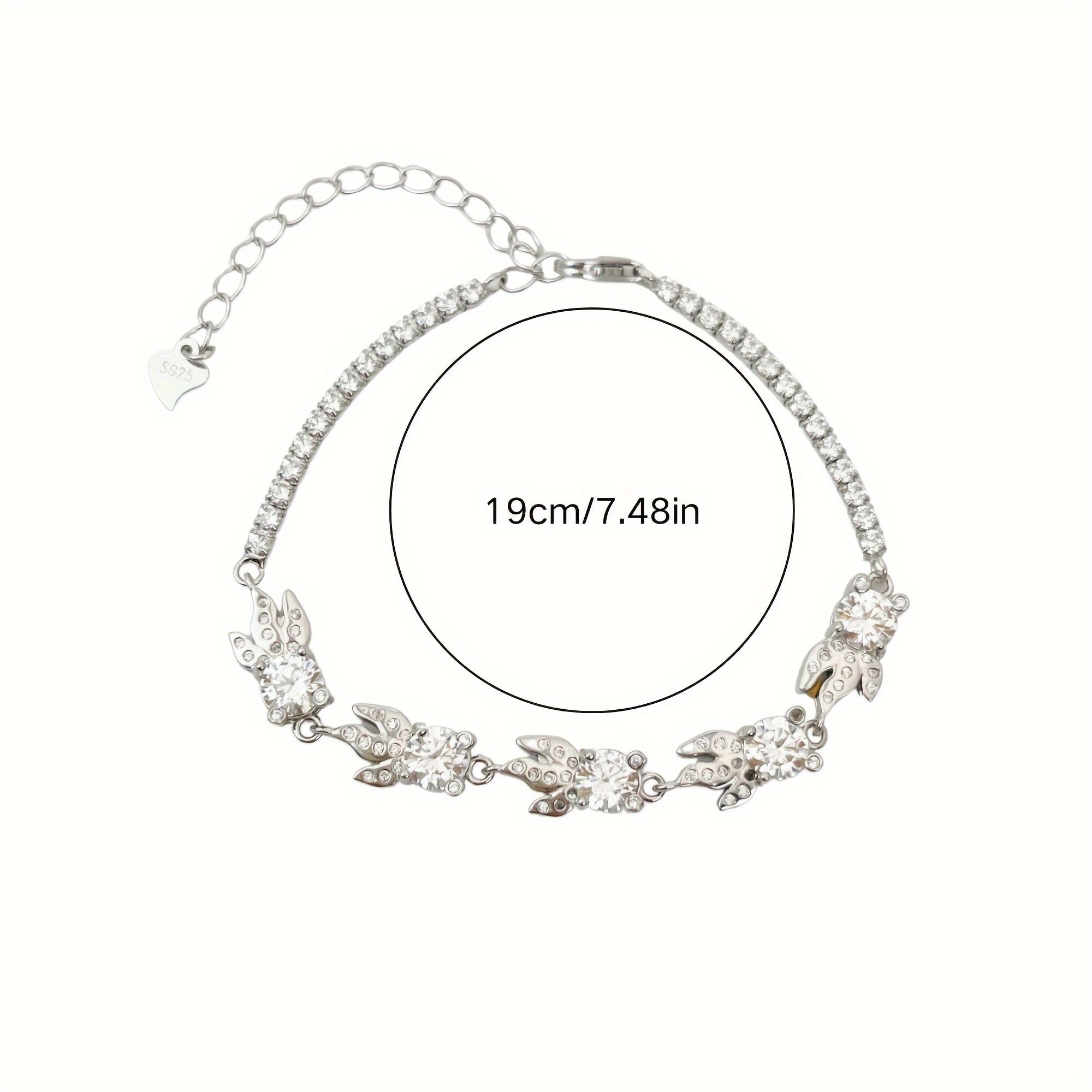 Браслет из стерлингового серебра с золотистой рыбкой Moissanite 0,5 карата, покрытие из 18K золота, гипоаллергенное украшение