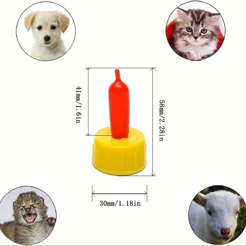 Plastic Animal Feeding Nipples for Sheep Goat Lamb Puppy Pack of 10