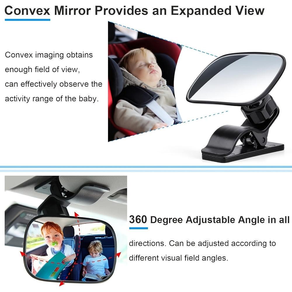Shatterproof Convex Rear-Facing Car Mirror Made of ABS for Baby Monitoring