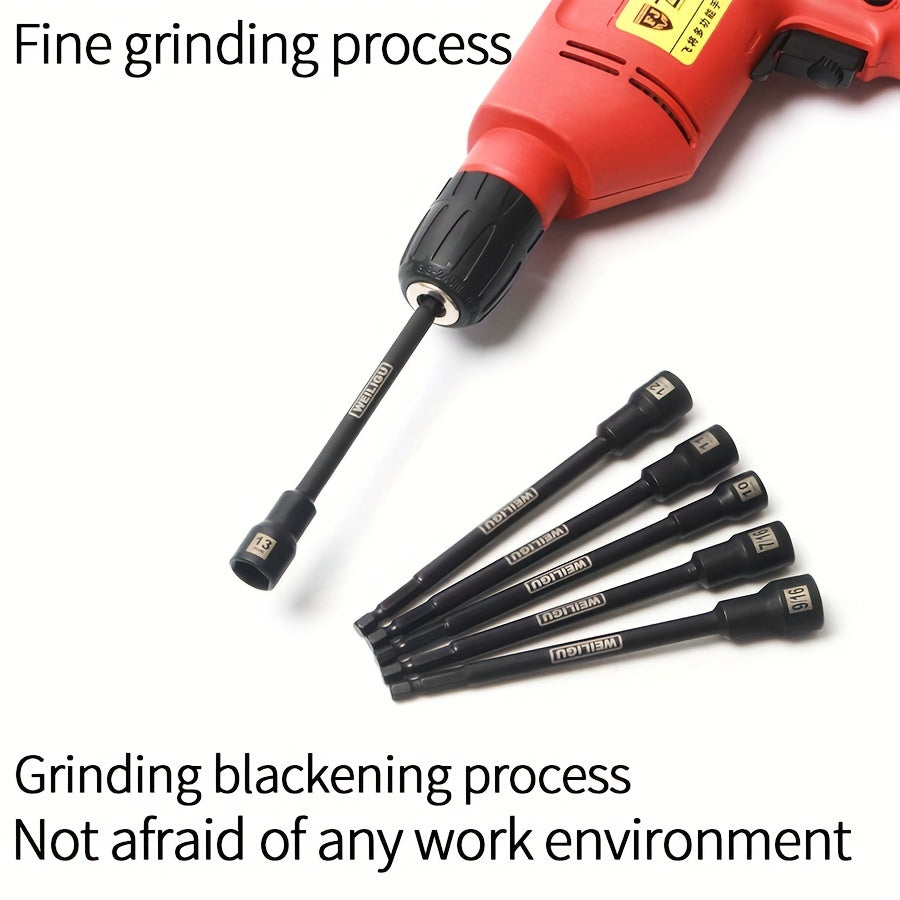 Magnetic Socket Set Black Chrome Vanadium Steel 150mm Extension