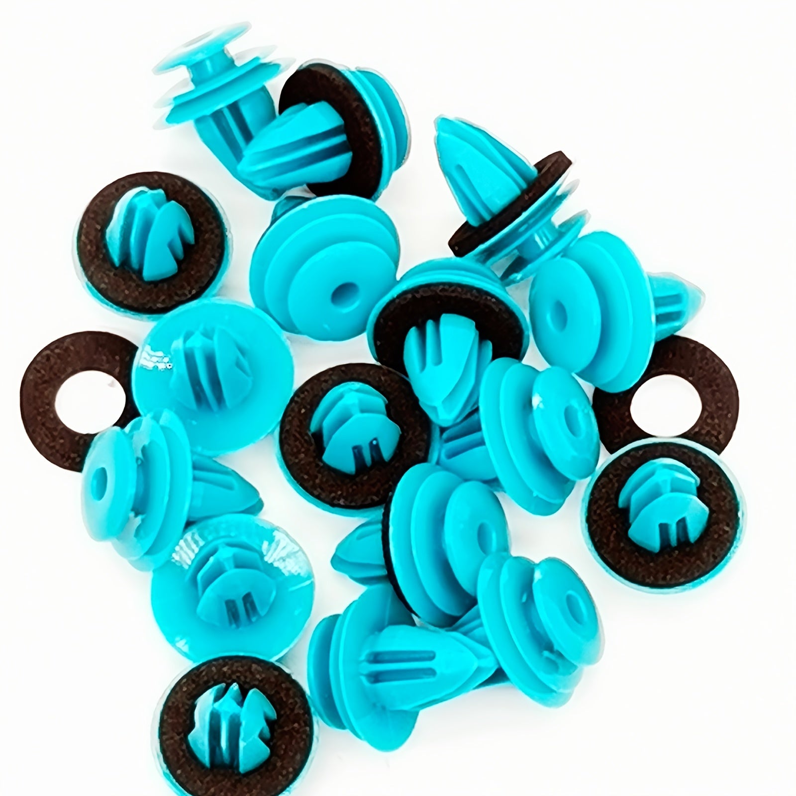 50 Pcs Car Door Panel Clips White Green Plastic Fasteners for Bumper Trim