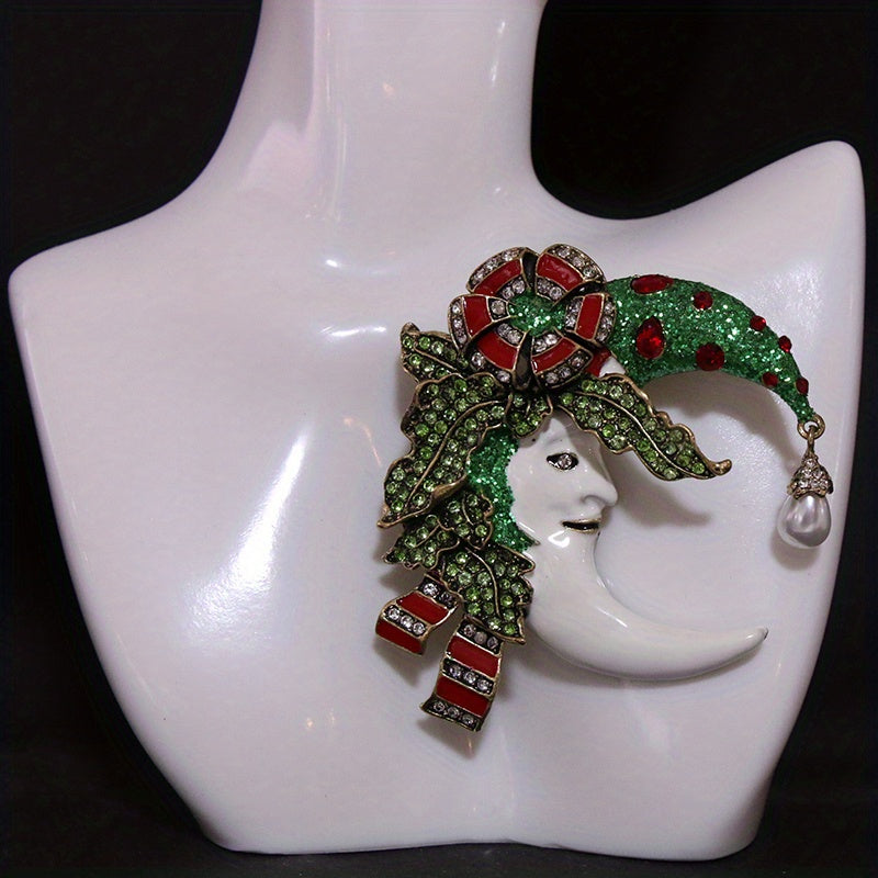 Moon Enamel Brooch for Women Irregular Shape Elegant Jewelry