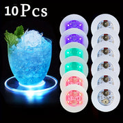 10pcs Luminous Silicone Coaster Set for Bar Night Light Glow Cup Mats