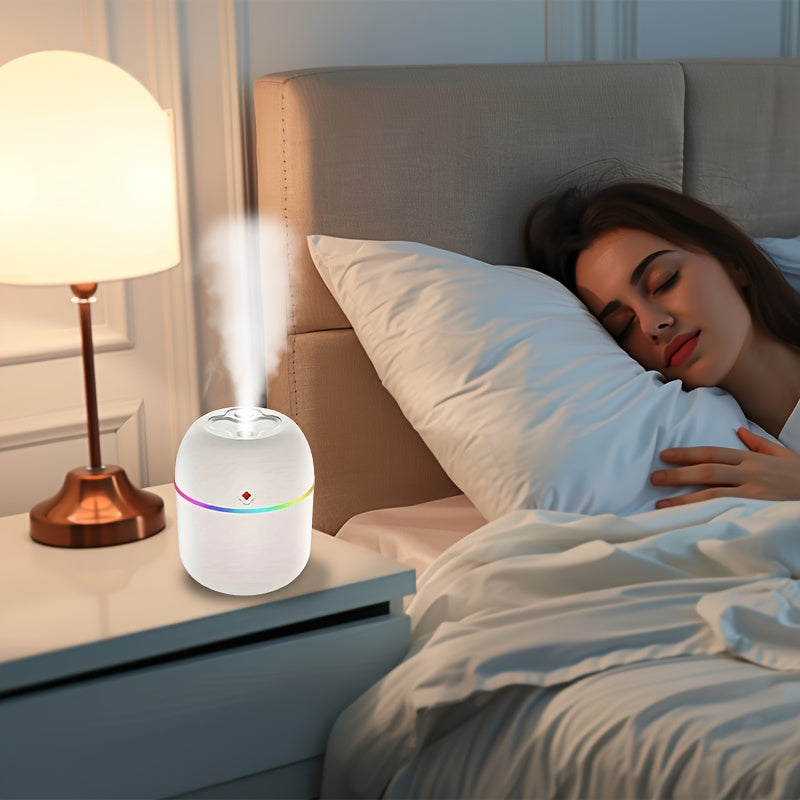 Modern White USB Humidifier for Bedroom and Home with Colorful Accents