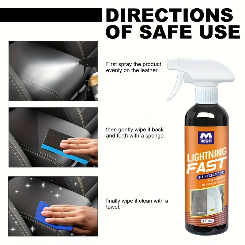 Car Interior Cleaner - Deep Cleaning Stain Remover for Leather Fabric Vinyl 300ml