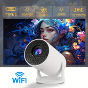 Mini Portable HD Smart Projector with Wi-Fi USB and 180° Adjustments