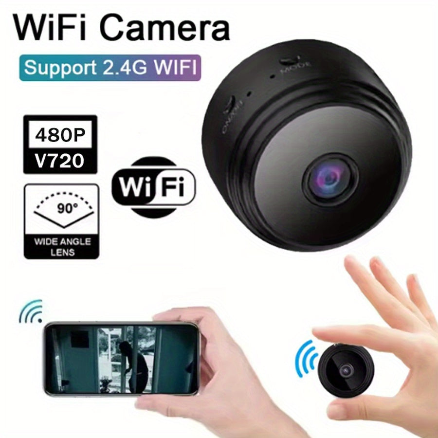 WiFi Security Camera 480P with Wide Angle Lens Mobile Remote Viewing Rechargeable Battery