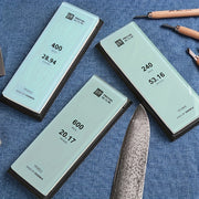 White Corundum Knife Sharpener for Kitchen and Woodworking Tools Non-Slip Base