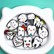 16pcs Teeth-Themed Shoe Charms Decor for Sandals Garden Shoes
