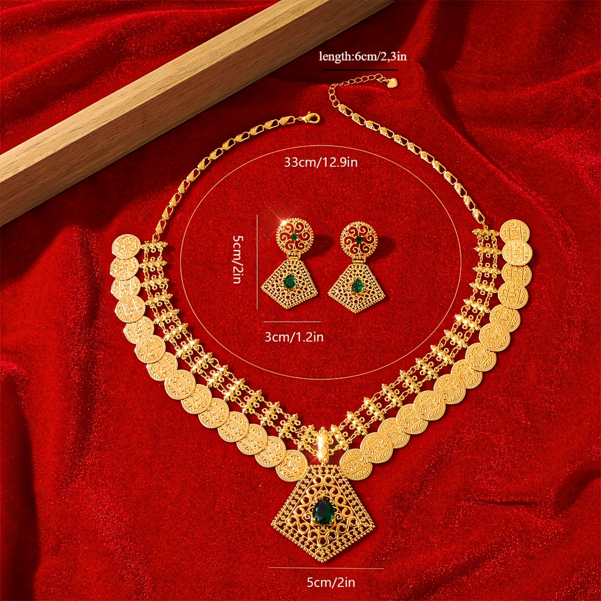 An'anaviy mis va oltin qoplangan zargarlik to'plami, Jhumka taqinchoq va bilaguzuk bilan