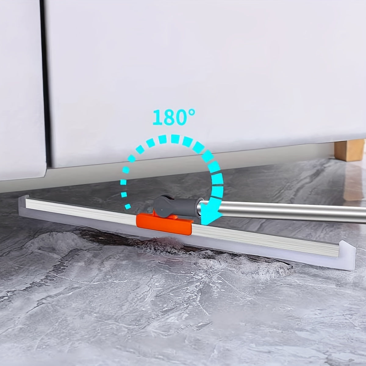 Rastrillo de silicona de uso múltiple, con mango extensible, para pelo de mascotas y raspador de suelos