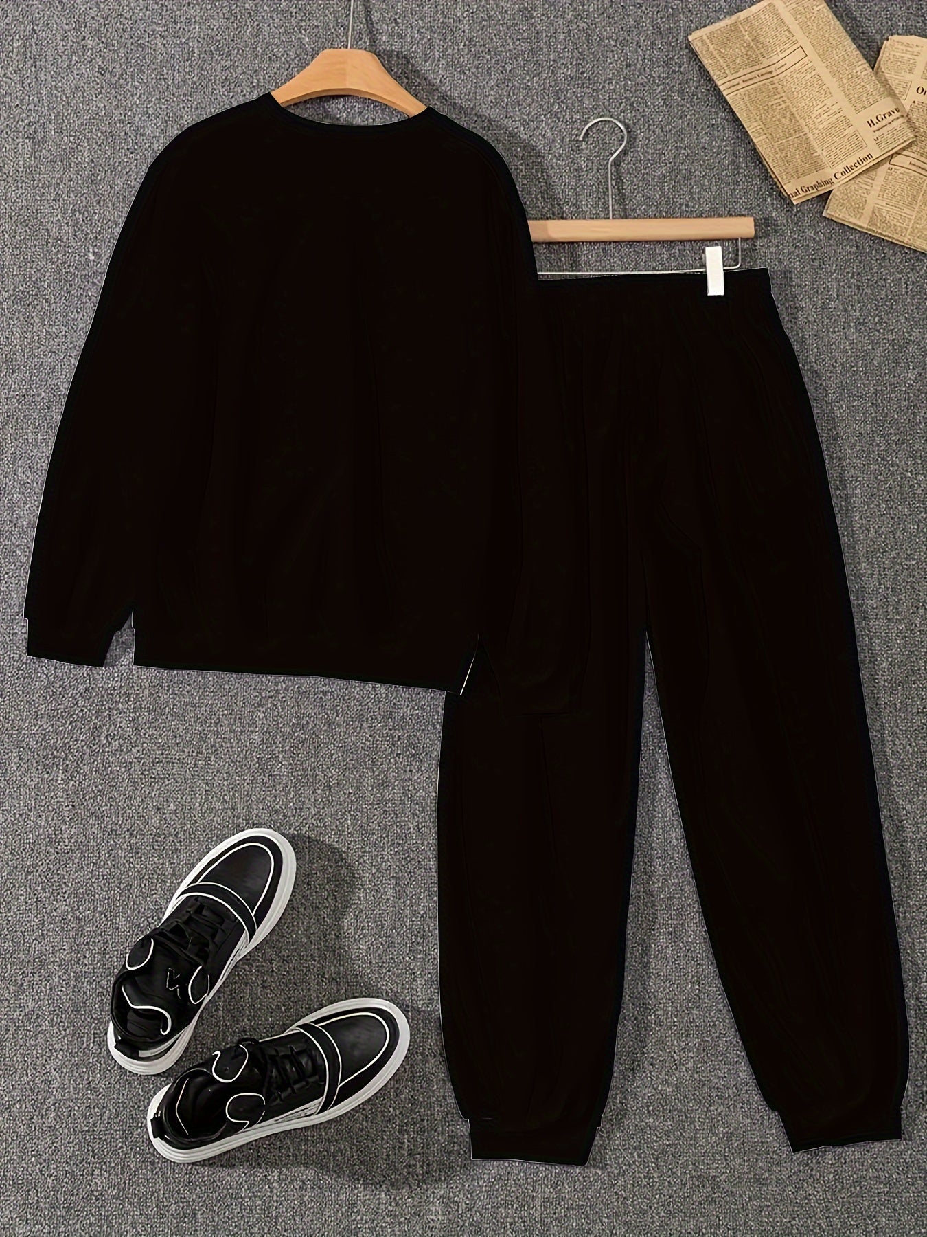 Men's Casual Print Long Sleeve Polyester Outfit