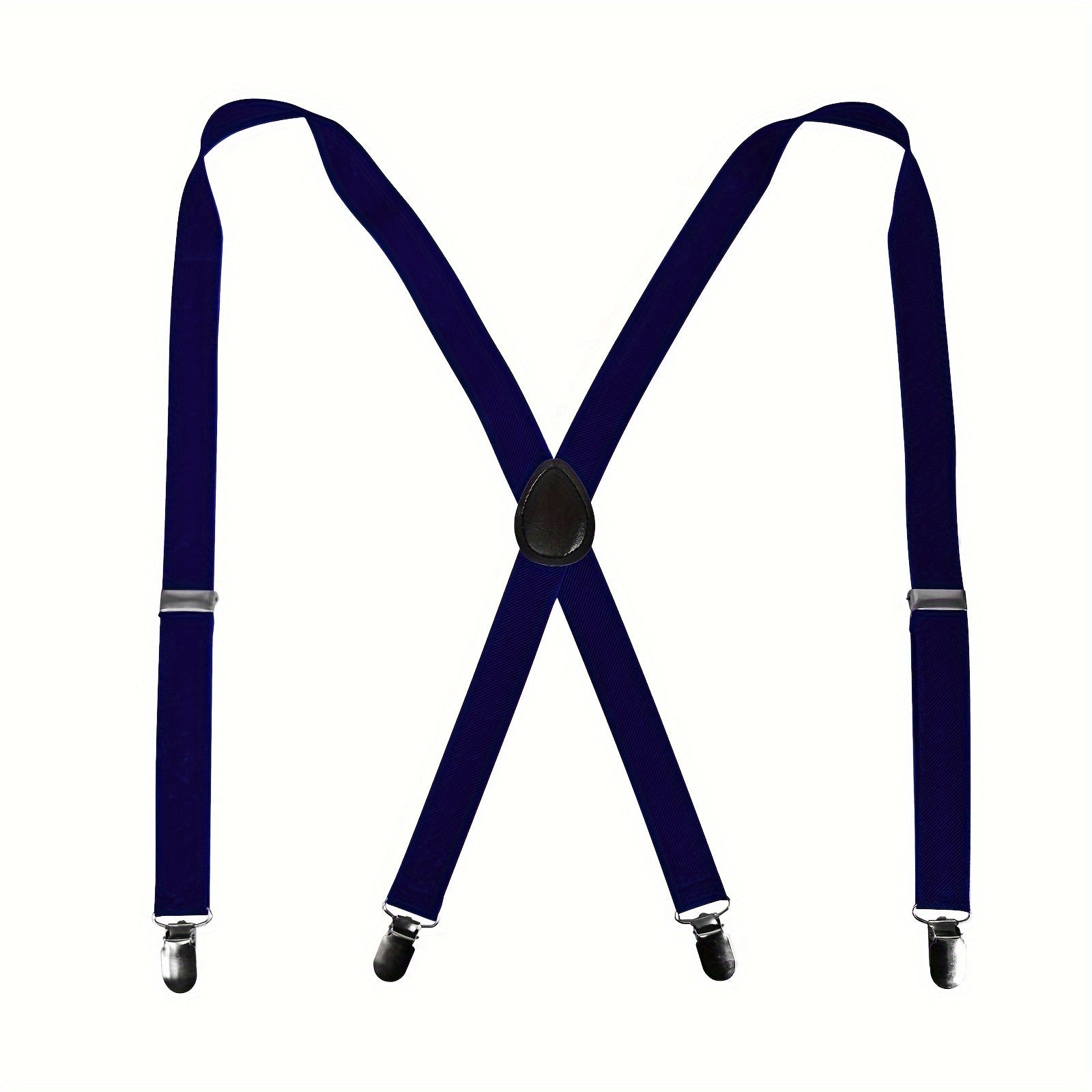 Мужские черные подтяжки X-Back с 4 зажимами, регулируемыми эластичными ремешками и металлическими зажимами