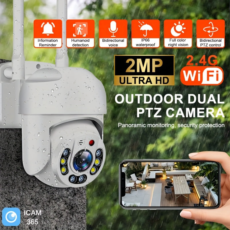 WiFi xavfsizlik kamerası 1080p Avtomatik kuzatuv Tungi ko‘rish AI inson aniqlash Ikki tomonlama audio 360° panoramik USB
