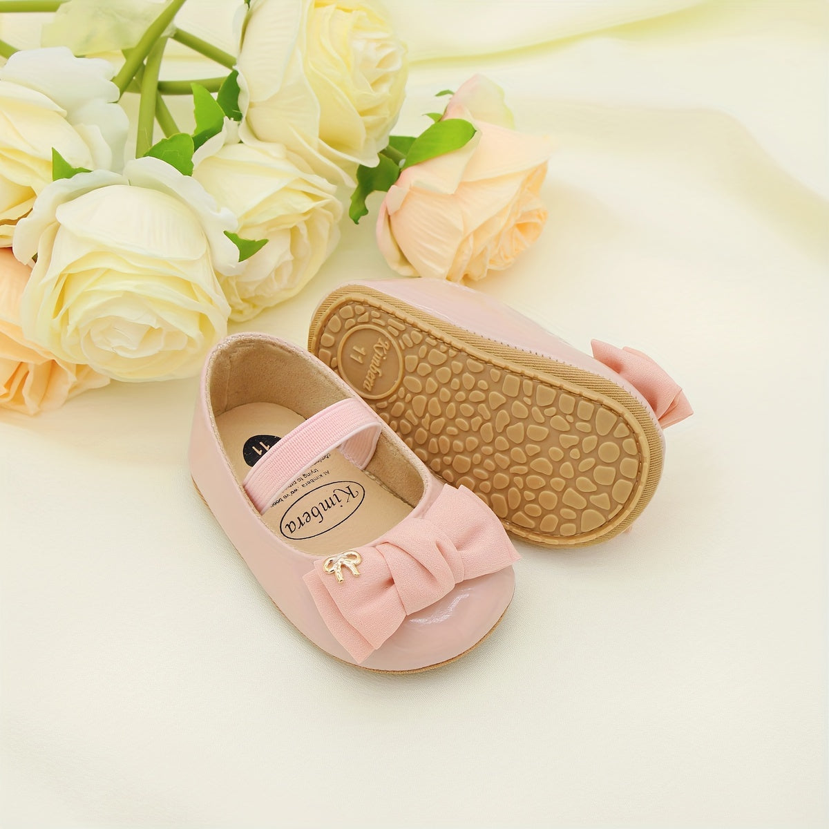 Zapatos de niña Mary Jane con lazo, suela plana antideslizante para interior y exterior, primavera y otoño