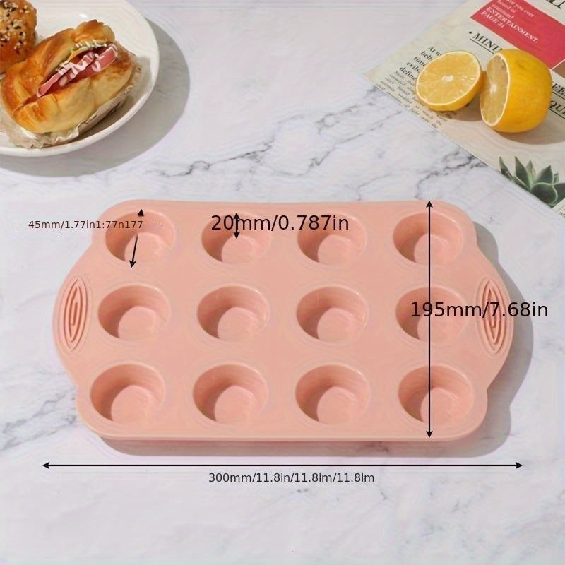 Non-Stick Silicone Muffin Pan 6/12 Cavities Food Grade Cupcake Mold Brownie Baking Pan