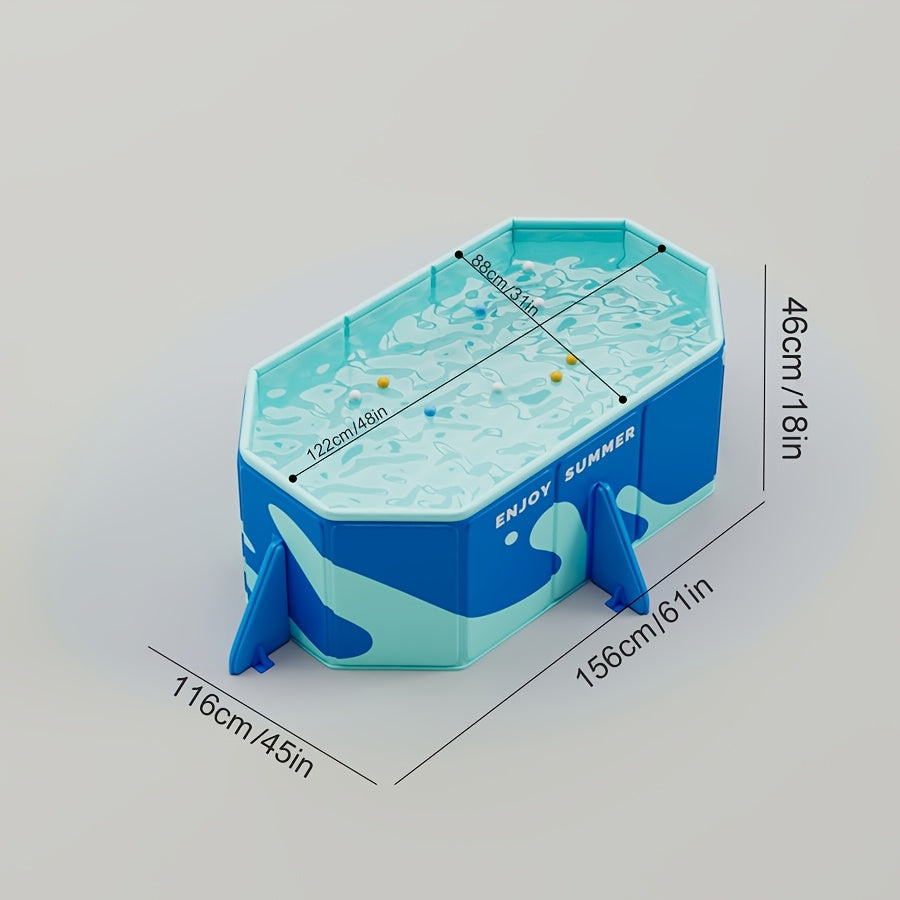 Collapsible PVC Inflatable Pool for Backyard Family Fun Easy Setup No Maintenance