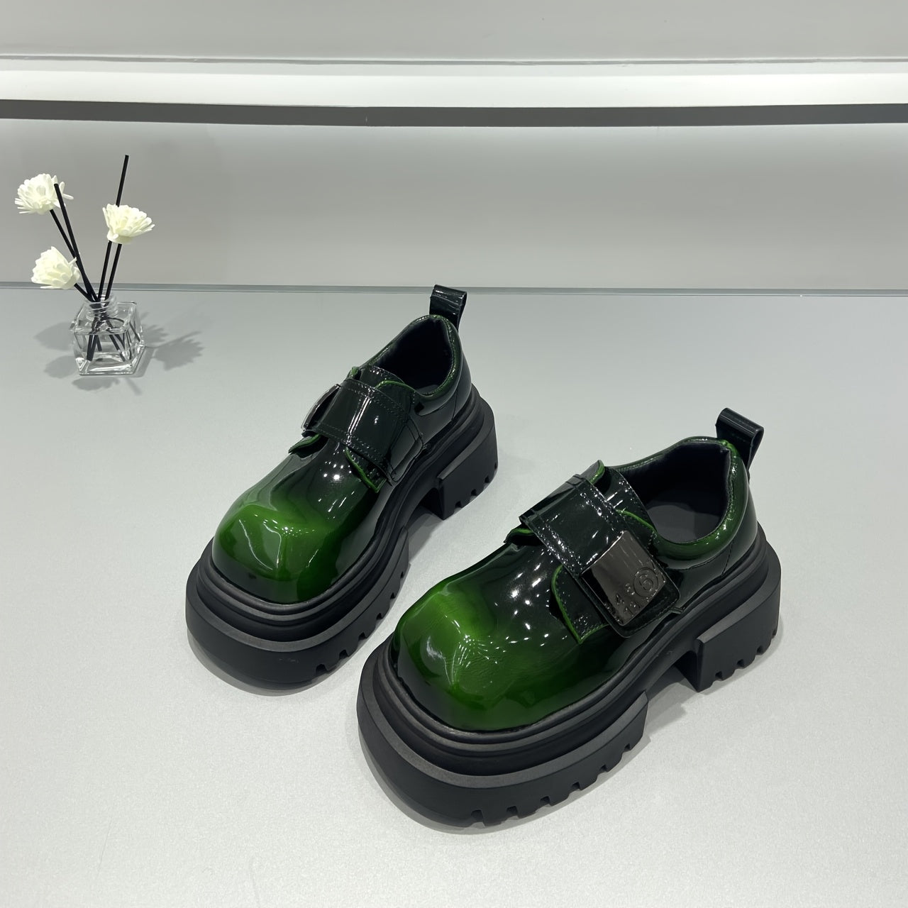 Women's Leather Penny Loafers Thick Sole Height-Increasing Shoes