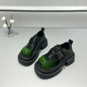 Women's Leather Penny Loafers Thick Sole Height-Increasing Shoes