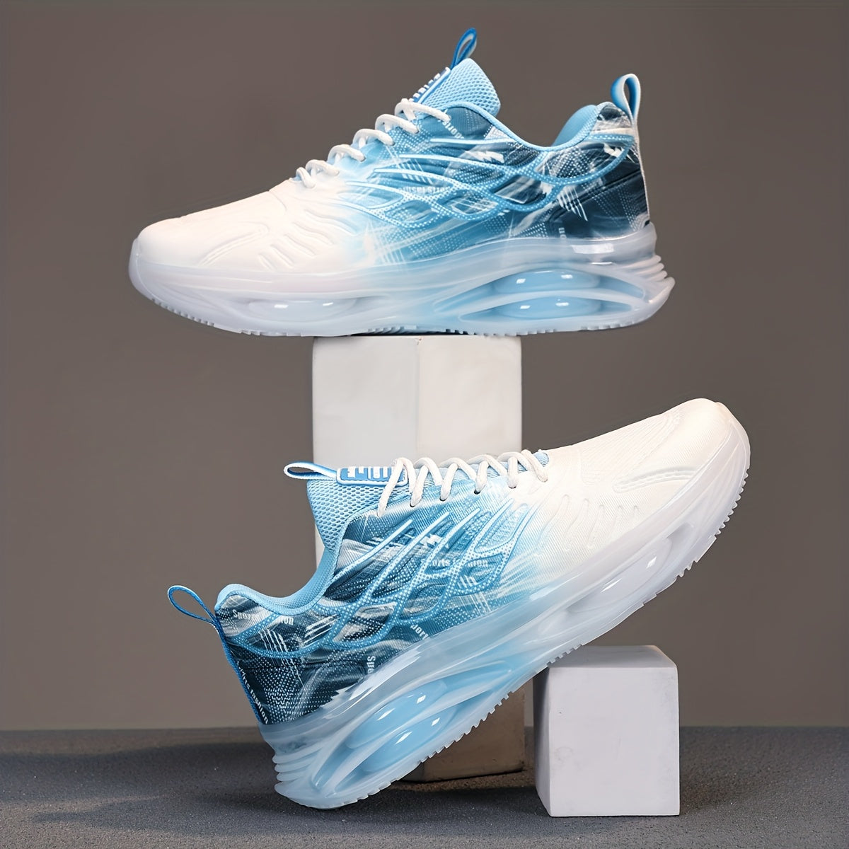 Men's Sneakers with Gradient Wing Pattern Shock-Absorbing Non-Slip Casual Outdoor Shoes