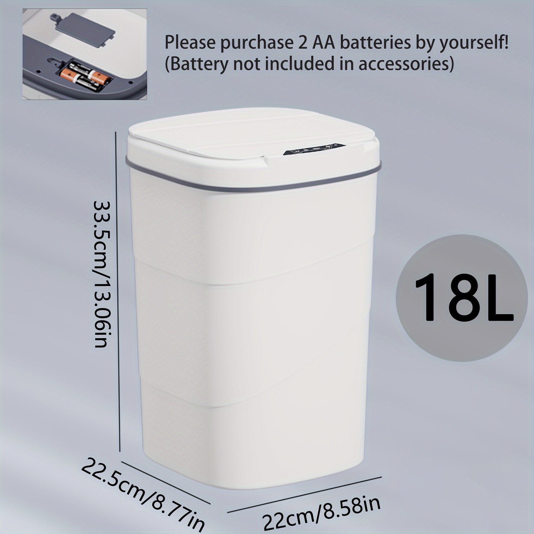 18L тихо закрывающаяся мусорная корзина с датчиком движения, герметичная, универсальная для кухни и ванной, овальной формы, работающая от батареек (батарейки AA не включены), подходит для украшения на Хэллоуин и Рождество.
