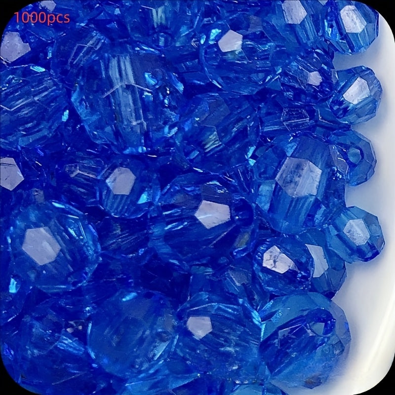 1000 piezas de cuentas de esquina de acrílico transparente de 6mm para bricolaje, joyería y decoración del hogar