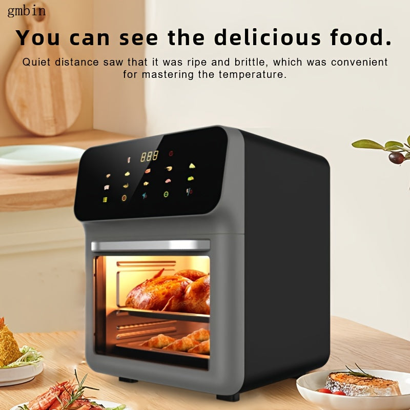 Электрическая духовка-фритюрница с воздушным нагревом 9л 1350Вт с прозрачным окном для приготовления и материалом ABS