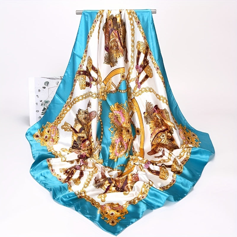 89.92 sm kvadrat klassik quyoshdan himoya qiluvchi ko'p maqsadli bandana, sayohat uchun mukammal ipak sharf va sovg'alar uchun ideal tanlov.