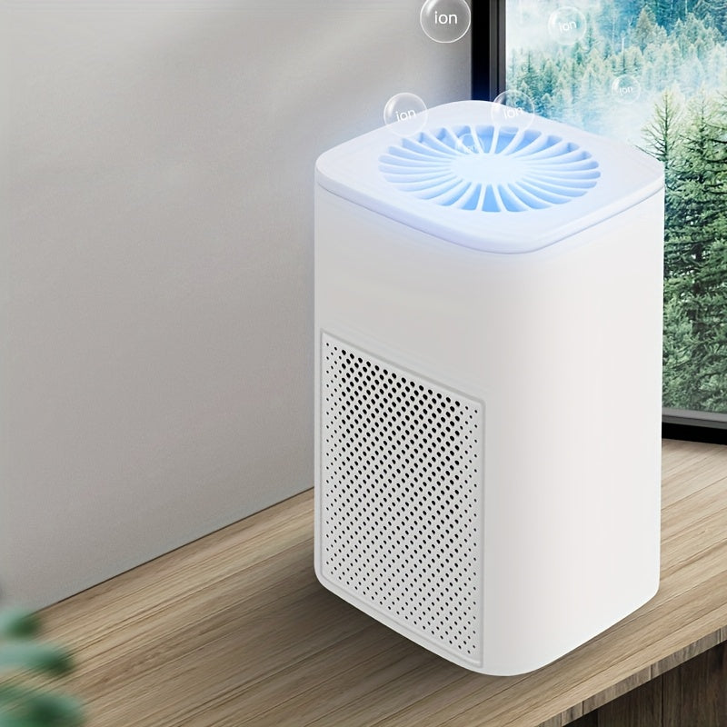 Smart Air Purifier for Large Spaces White Green Ultra Quiet Triple Filter