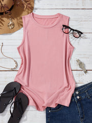 Plus Size Women's Olive Green Sleeveless Tank Top Casual Summer Wear