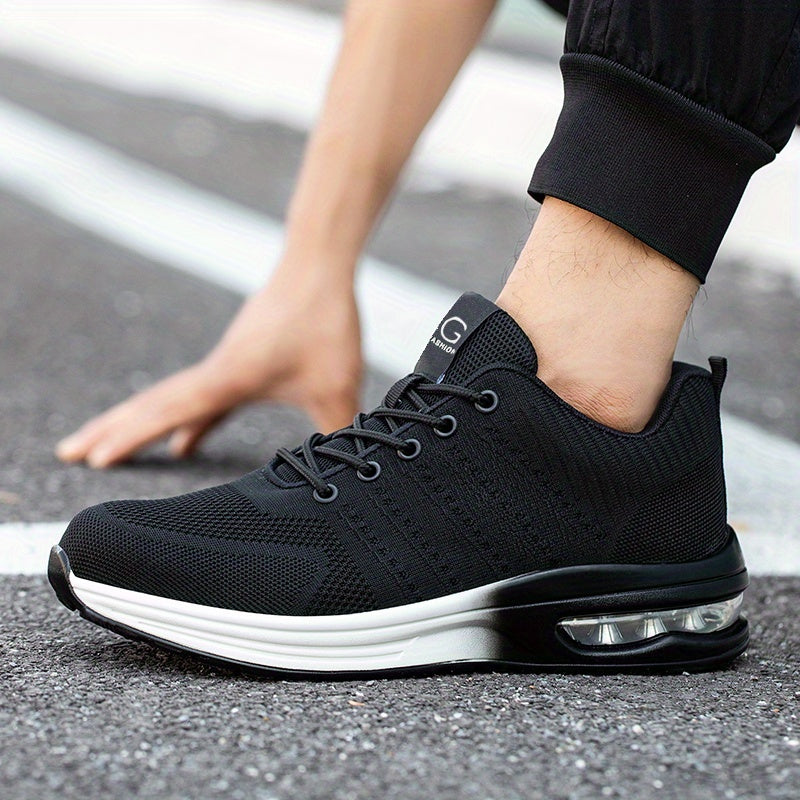 Ayollar uchun po'lat oyoq kiyimlari, nafas oladigan mato, engil, qora himoyalovchi sport shlyapkalari