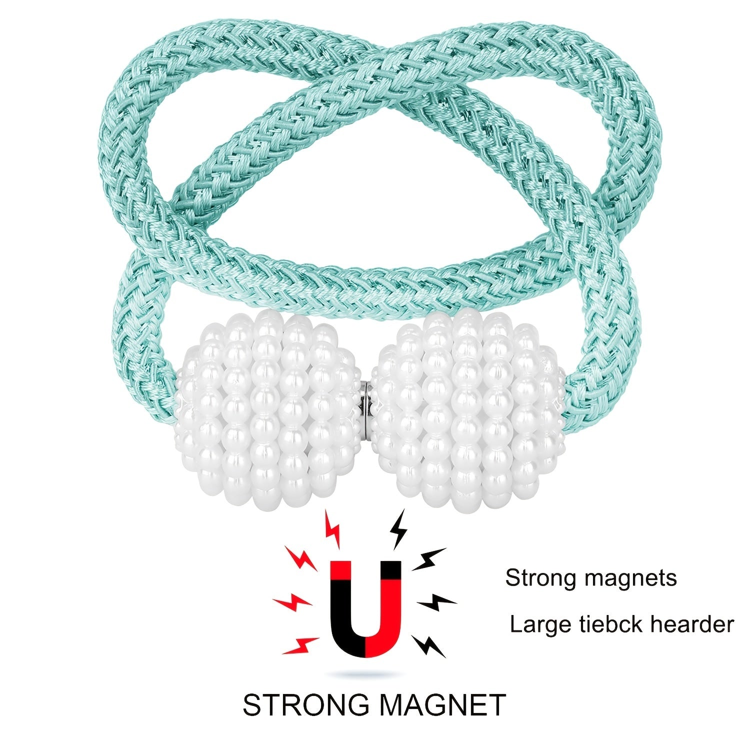 Magnetic Curtain Buckle Set for Small Thin Sheer Curtains, Easy Holdback Solution