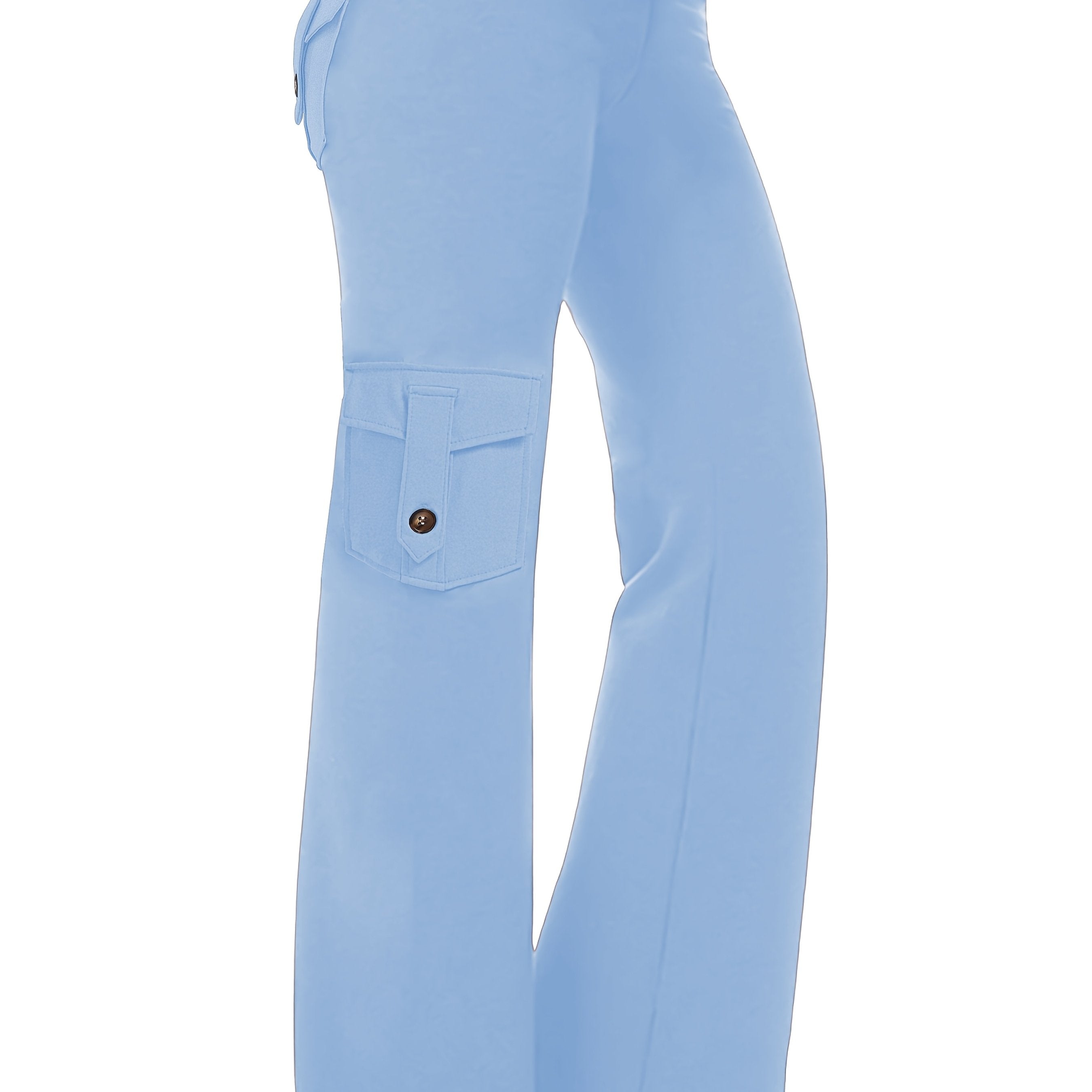 Pantalones de yoga de cintura alta con bolsillos cargo para mujer, talla plus, transpirables y con estiramiento