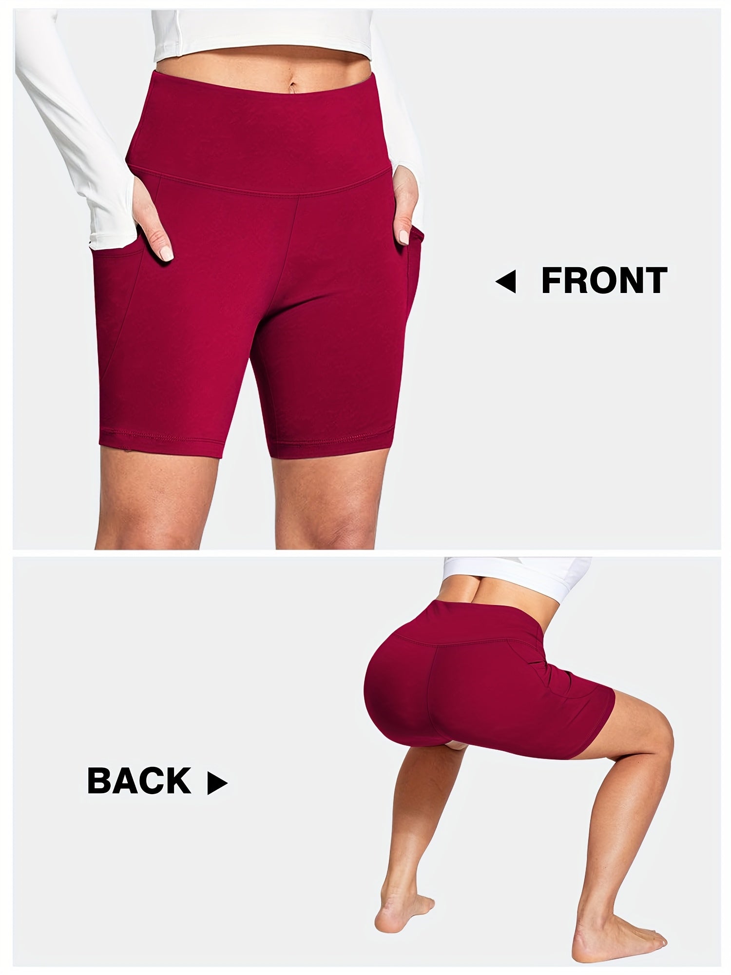 Plus Size Women Biker Shorts Tummy Control High Waisted Yoga Running