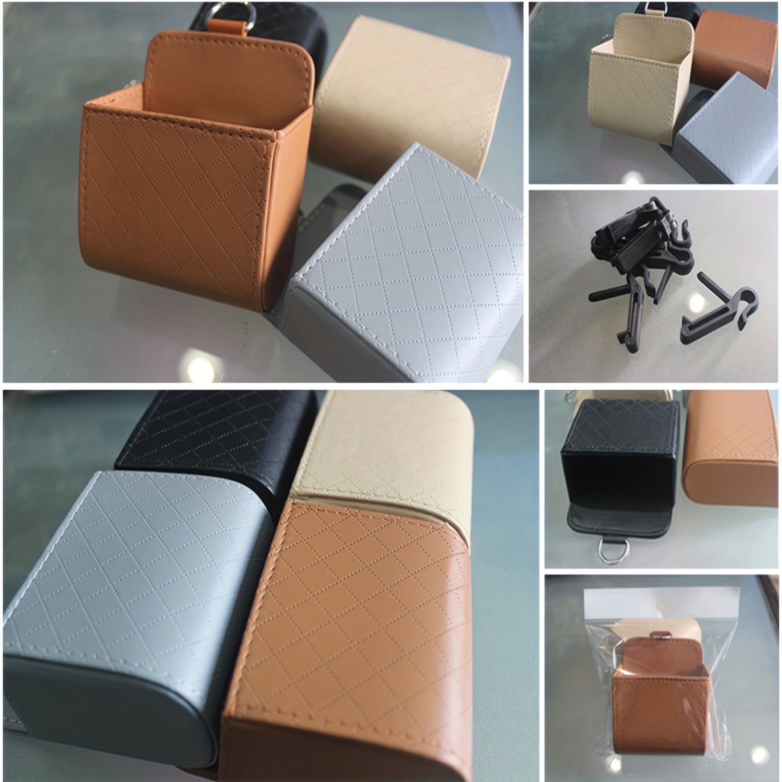 Car Air Conditioner Vent Organizer Bags with Phone Holder Lightweight Multi-Functional