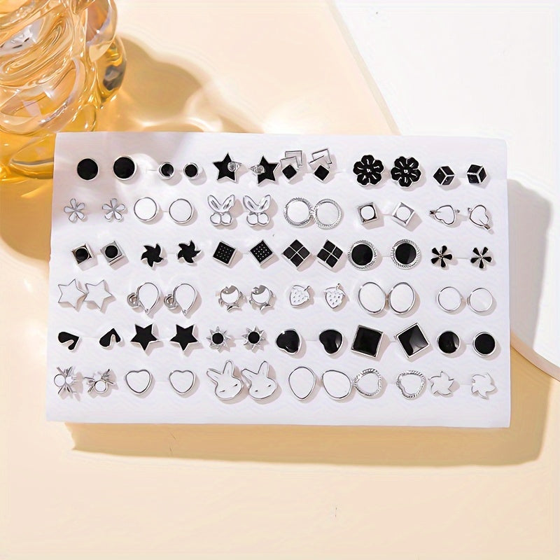 72-Piece Set of Cross Bow and Owl Earrings for Women Daily Wear and Gifting