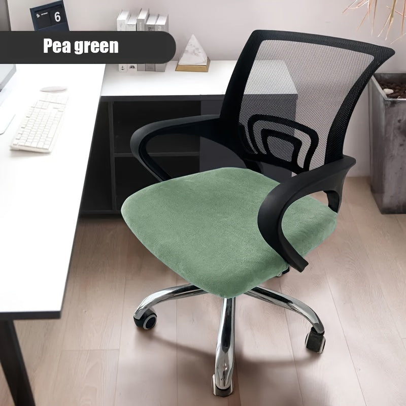 1 шт. Серебристый бархатный чехол для подушки для офисного стула/табурета, защита от царапин для домашних животных, высокая эластичность, толстый, мягкий, машинная стирка, легкая установка, обновите вашу старую поверхность