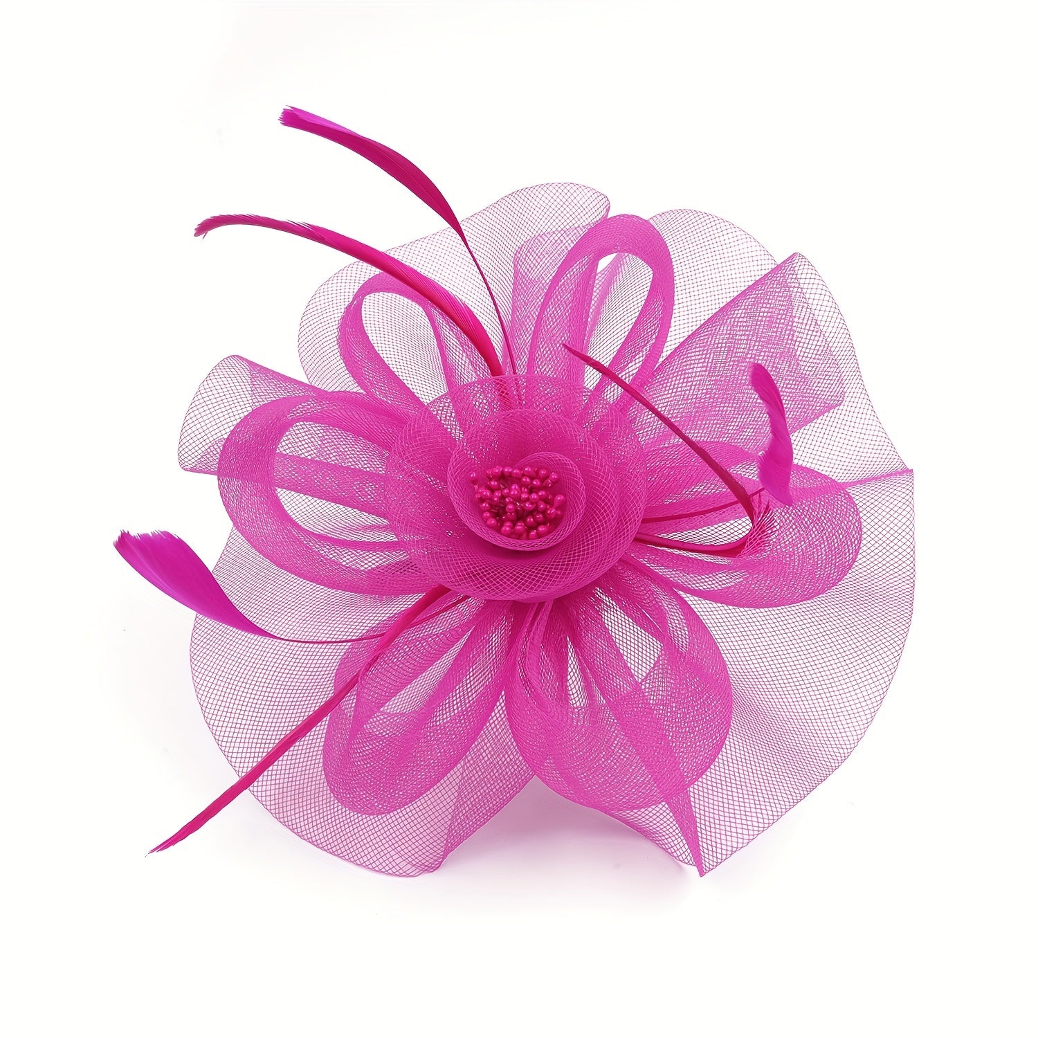Faux Feather Flower Headband for Women Wedding Tea Party Fascinator Accessory