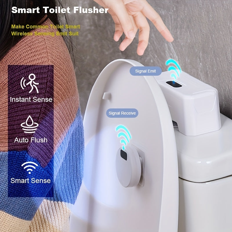 Smart Sensor Flusher Automatic Hands-Free Toilet Flush Device Rechargeable Battery