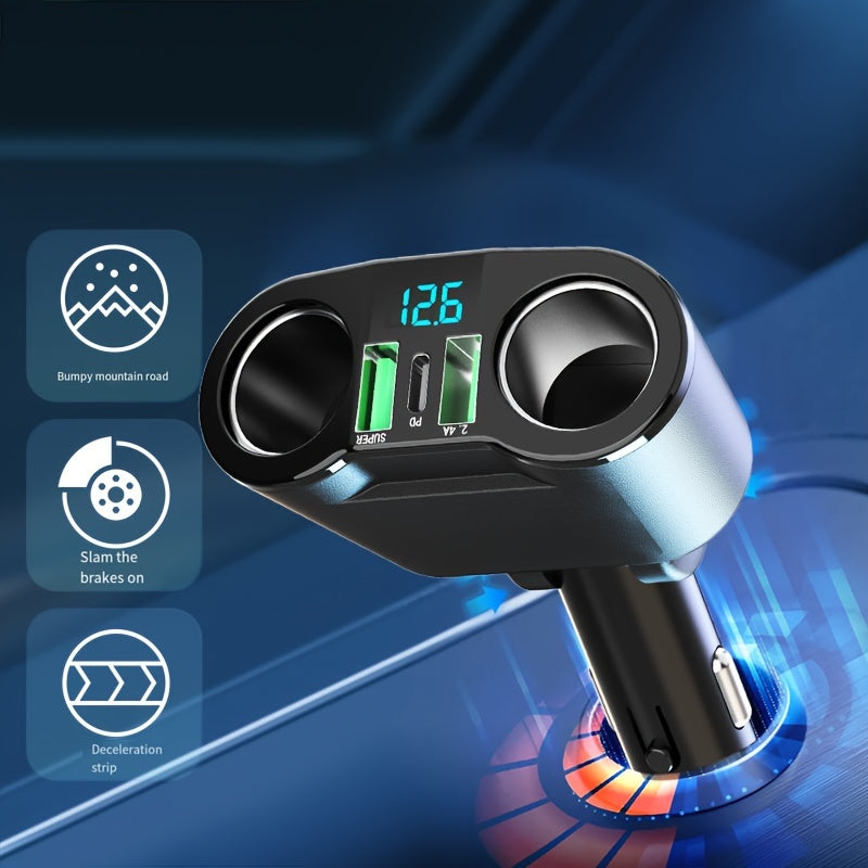 5-in-1 Car Charger Adapter Fast Charging PD USB Universal Power Mode for Car Electrical Appliances