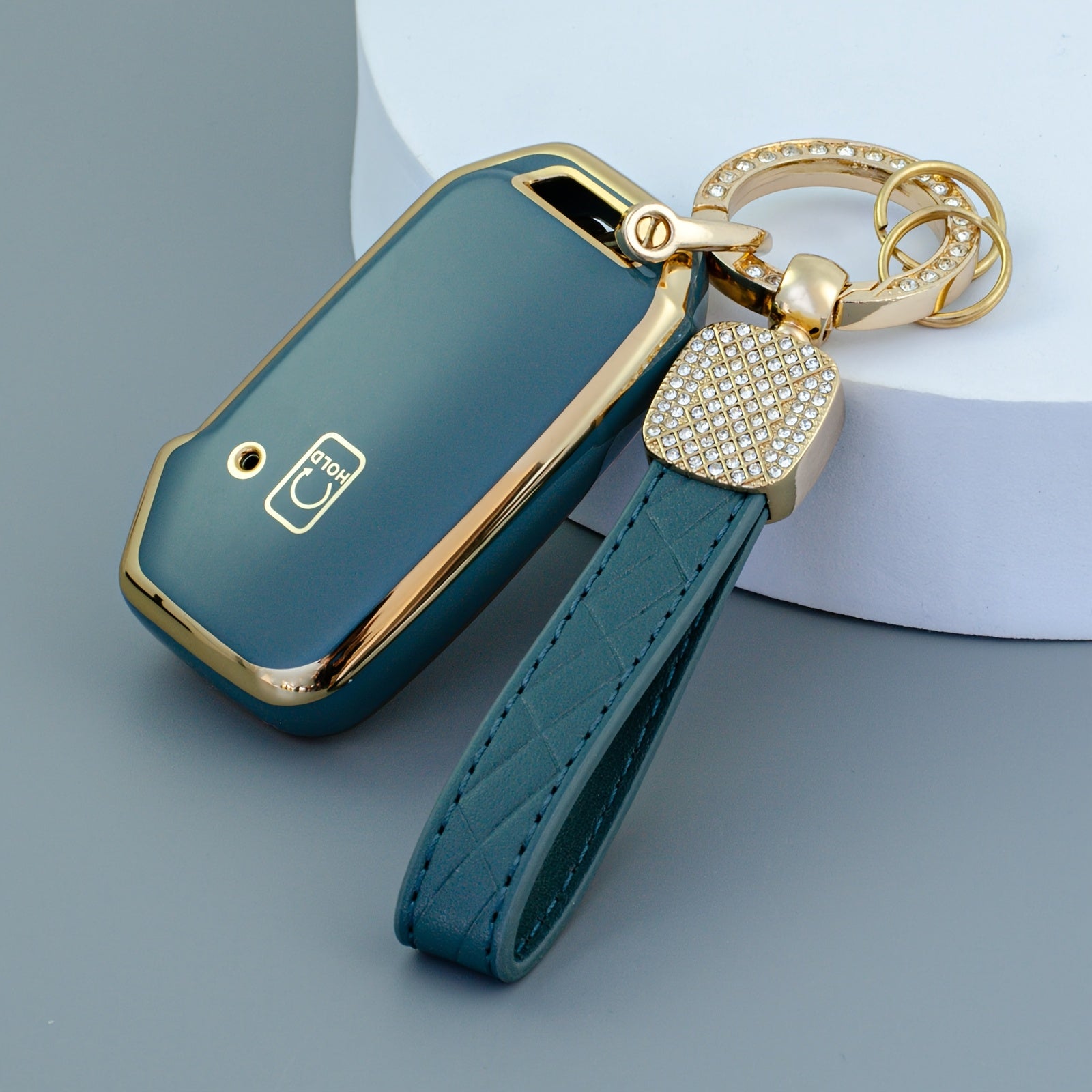 TPU Key Fob Cover Protective Case with Keychain for SUV and Sedan Vehicles