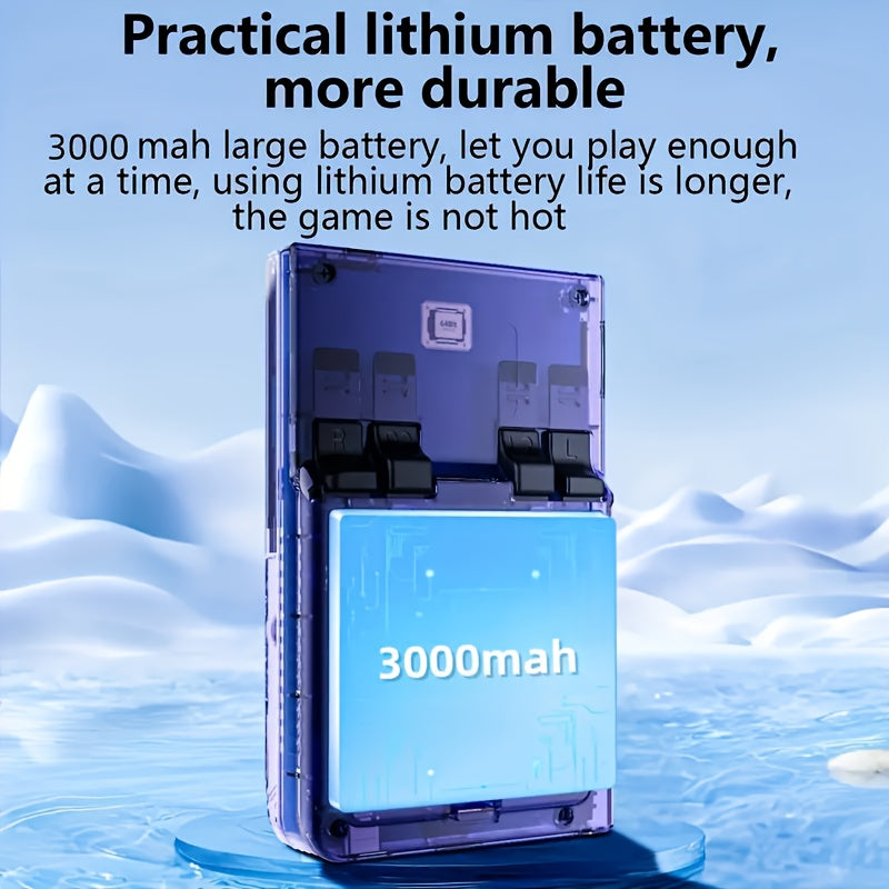 64G xotira bilan portativ video o'yin konsoli, ishga tushganda darhol o'ynash, 3.5 dyuymli IPS ekran va 7 ta rang variantlarini sozlash imkoniyati, baxtli bolalik xotiralarini uyg'otish uchun mo'ljallangan.