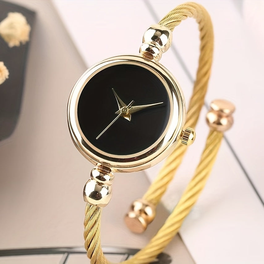 Miniature Literary Student Bangle Watch for Women with Retro Mori Art Style