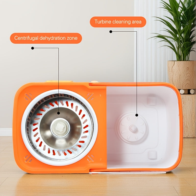 Stainless Steel and PP 360-Degree Rotating Mop and Bucket Set for Wet Dry Cleaning