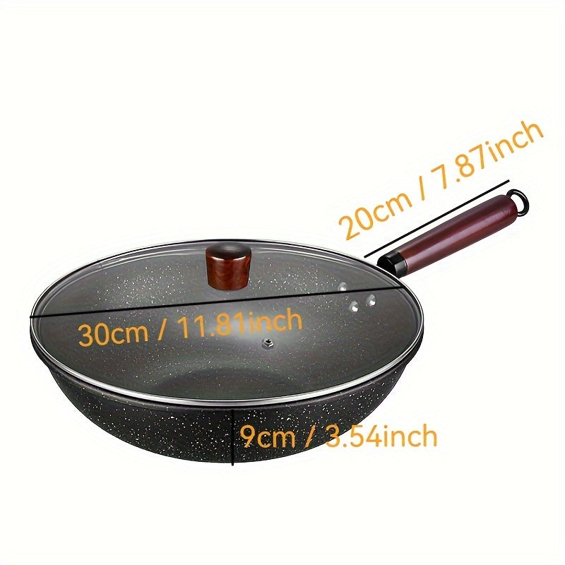 Non-Stick Cookware Set with Woks Stir-Fry Pans Griddle and Skillet for Gas and Induction