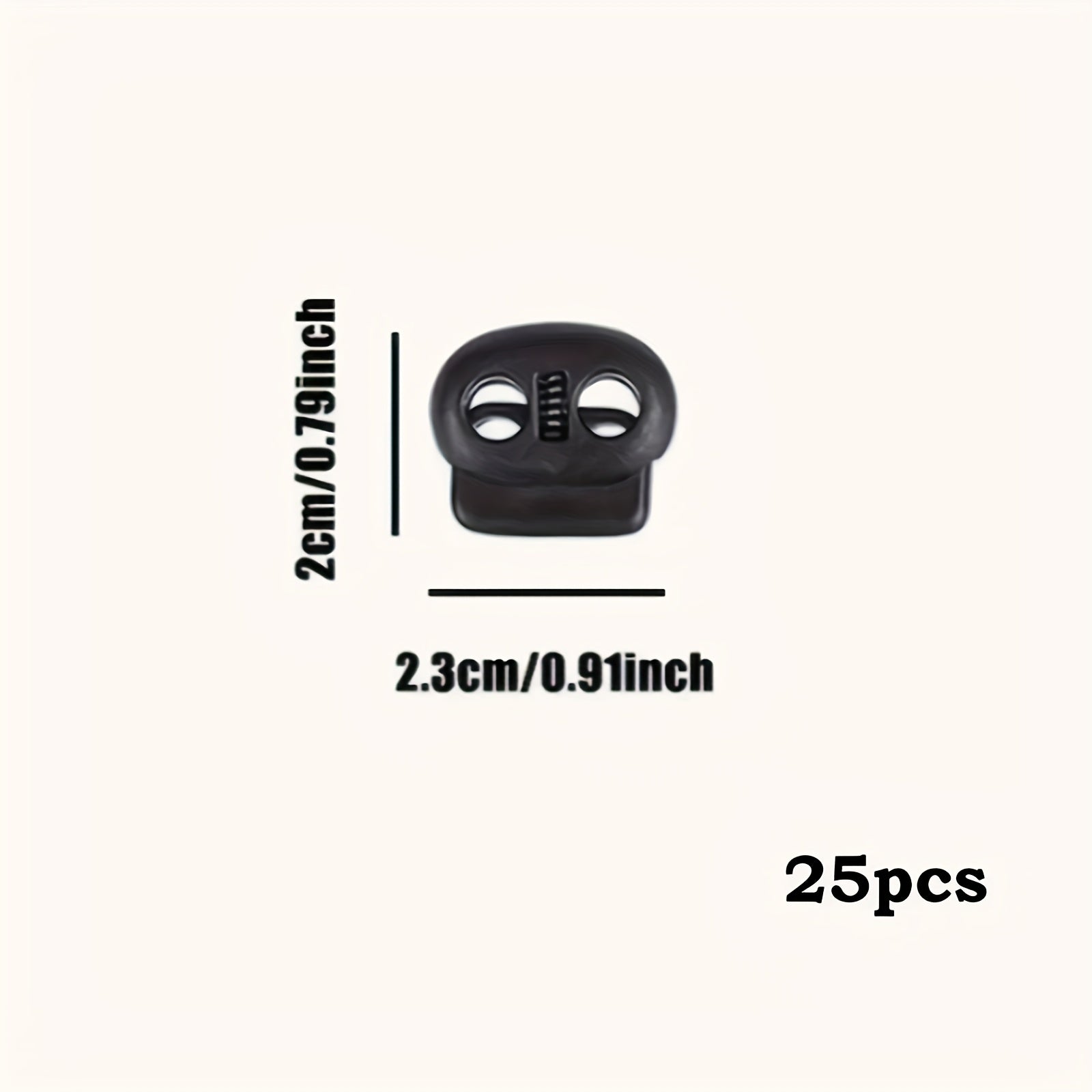 25pcs Plastic Cord Stoppers Double Hole Fastening for Bags Clothes Camping