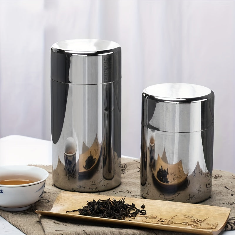 Stainless Steel Tea Canister Airtight Seal Food Safe 400ml 560ml