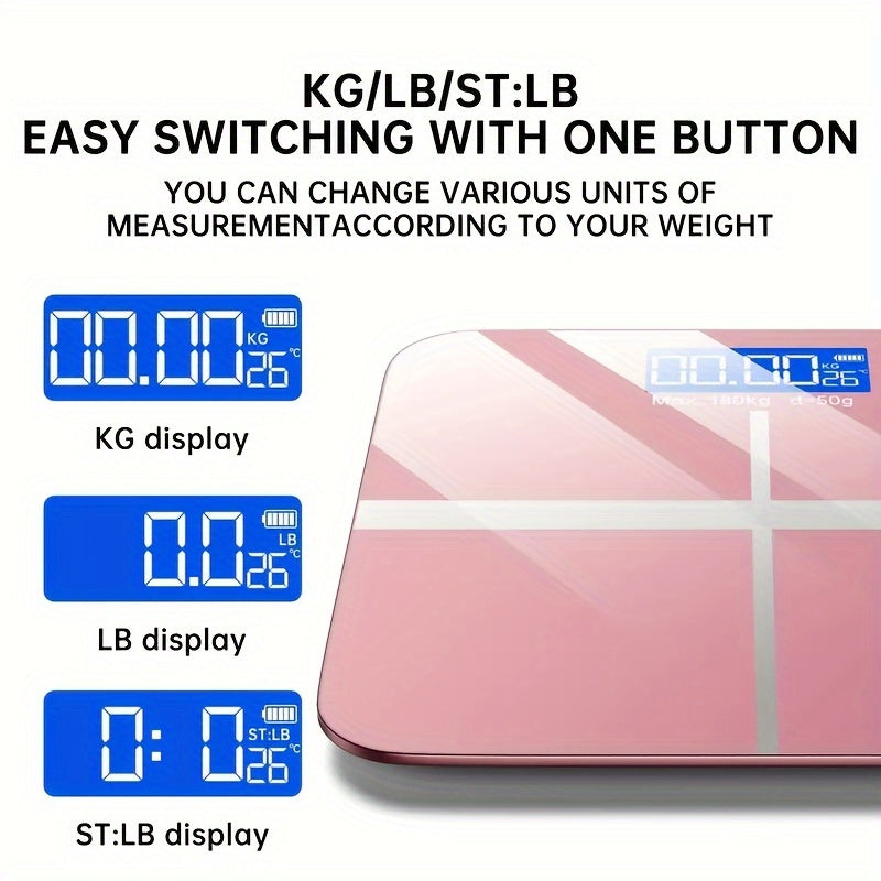 Yorug' LED displey bilan keng platformali raqamli hammom shkafi, aniq vazn o'lchash uchun 176.9KG gacha.