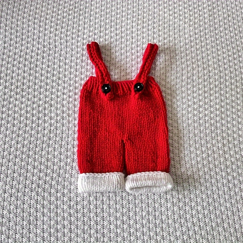 Baby Christmas Crochet Outfit for Newborns Santa Hat and Pants Set Infant Holiday Costume