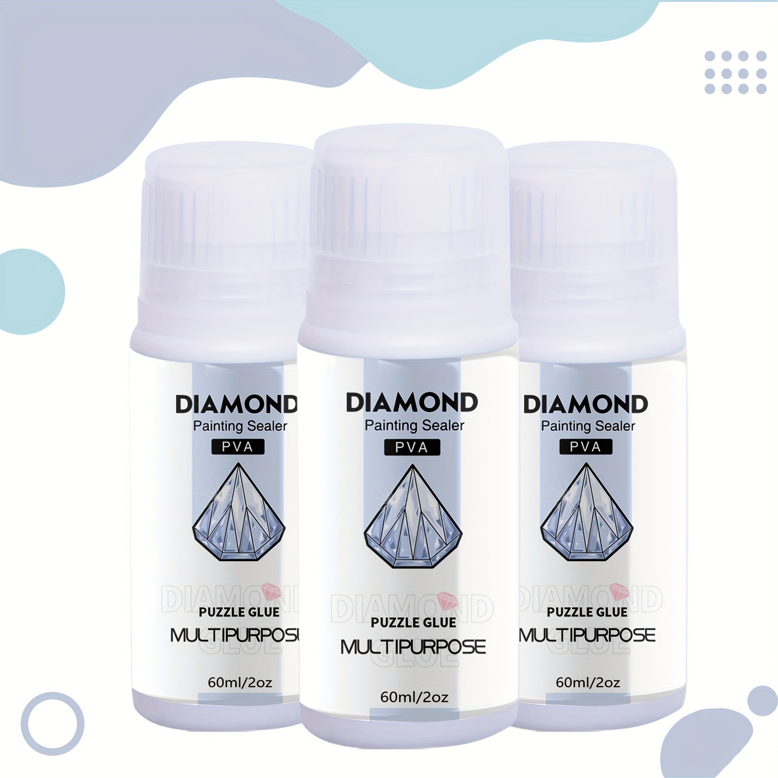 Diamond Painting Sealer with Brushes for Glossy Finish and Durability 60ml 200ml